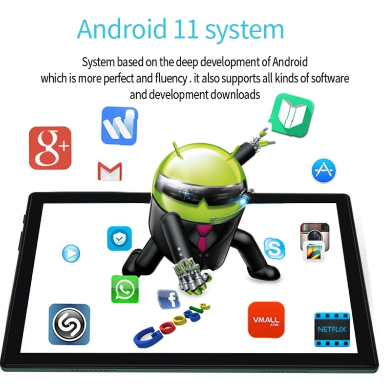 Tablet PC BDF P70 4G LTE da 10,1 pollici, Android 11 MTK6755 Octa Core, supporto Dual SIM, spina europea, 8GB+128GB