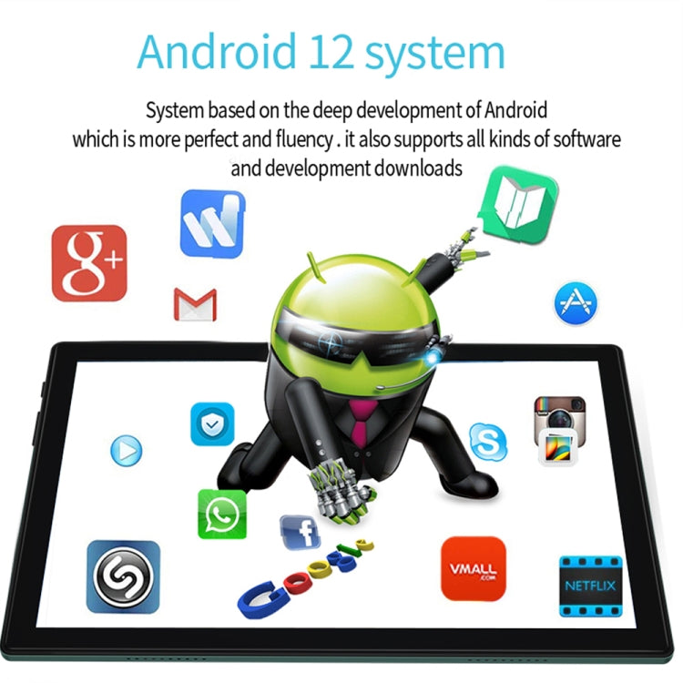 Tablet PC BDF P70 4G LTE da 10,1 pollici, Android 12 MTK6762 Octa Core, supporto Dual SIM, spina europea, 8GB+256GB