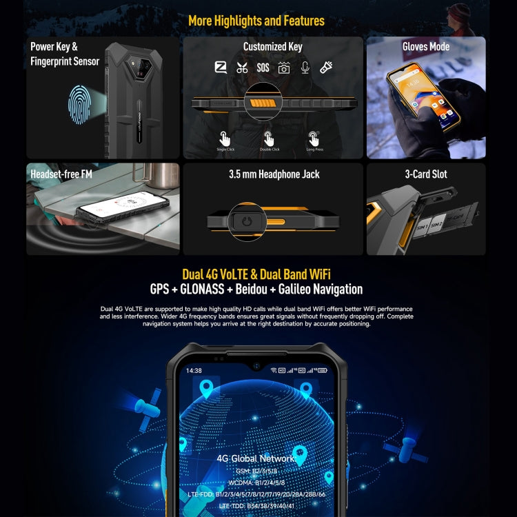 Ulefone Armor X13, telefono robusto IP68/IP69K, Android 13 MediaTek Helio G36 Octa Core da 6,52 pollici, rete: 4G, NFC, OTG, 6GB+64GB