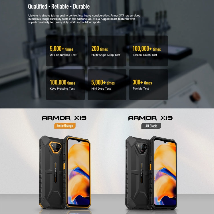 Ulefone Armor X13, telefono robusto IP68/IP69K, Android 13 MediaTek Helio G36 Octa Core da 6,52 pollici, rete: 4G, NFC, OTG, 6GB+64GB