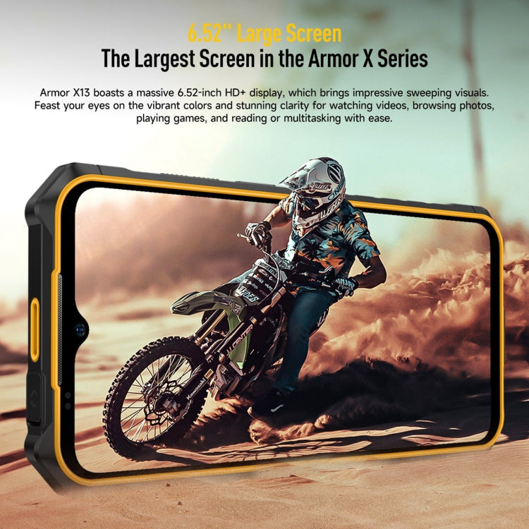 Ulefone Armor X13, telefono robusto IP68/IP69K, Android 13 MediaTek Helio G36 Octa Core da 6,52 pollici, rete: 4G, NFC, OTG, 6GB+64GB