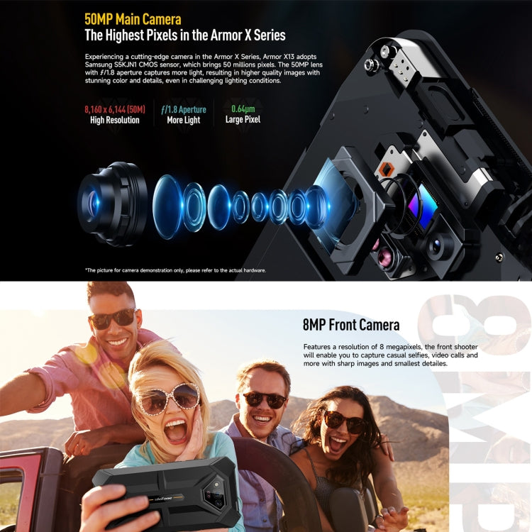 Ulefone Armor X13, telefono robusto IP68/IP69K, Android 13 MediaTek Helio G36 Octa Core da 6,52 pollici, rete: 4G, NFC, OTG, 6GB+64GB