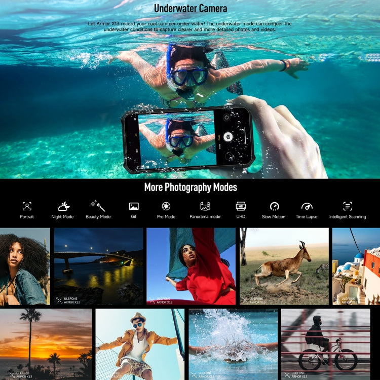 Ulefone Armor X13, telefono robusto IP68/IP69K, Android 13 MediaTek Helio G36 Octa Core da 6,52 pollici, rete: 4G, NFC, OTG, 6GB+64GB