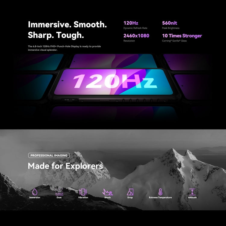 IIIF150 Raptor, doppia fotocamera posteriore, 12 GB + 256 GB, identificazione delle impronte digitali, 6,8 pollici Android 13.0 MediaTek Helio G99 MT6789 Octa Core, NFC, OTG, rete: 4G, Raptor