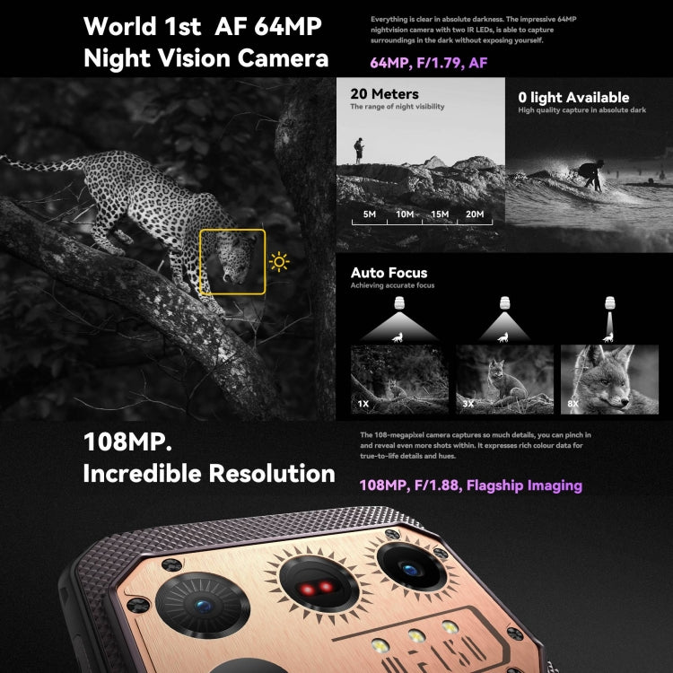 IIIF150 Raptor, doppia fotocamera posteriore, 12 GB + 256 GB, identificazione delle impronte digitali, 6,8 pollici Android 13.0 MediaTek Helio G99 MT6789 Octa Core, NFC, OTG, rete: 4G, Raptor