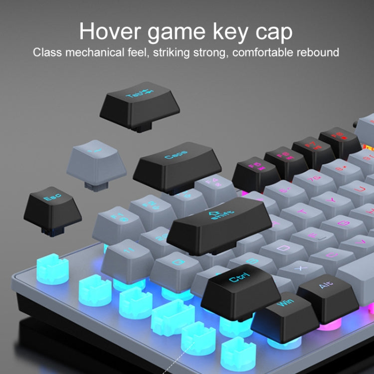 Tastiera da gioco cablata USB XUNFOX K10 a 87 tasti Rainbow Blacklit
