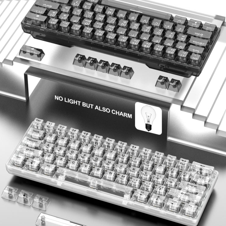 XUNFOX K30 Tastiera meccanica cablata nera a 61 tasti trasparente, K30