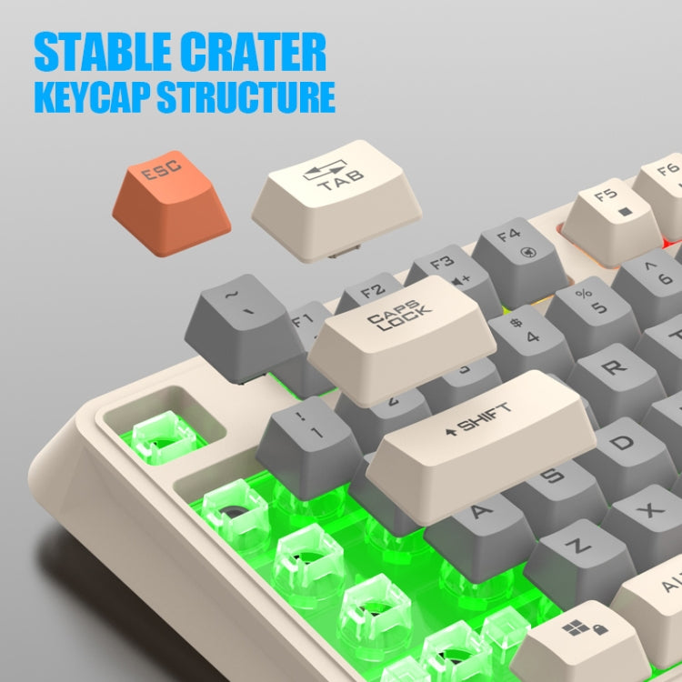 XUNFOX K82 Tastiera da gioco cablata USB a tre colori a 94 tasti con illuminazione nera