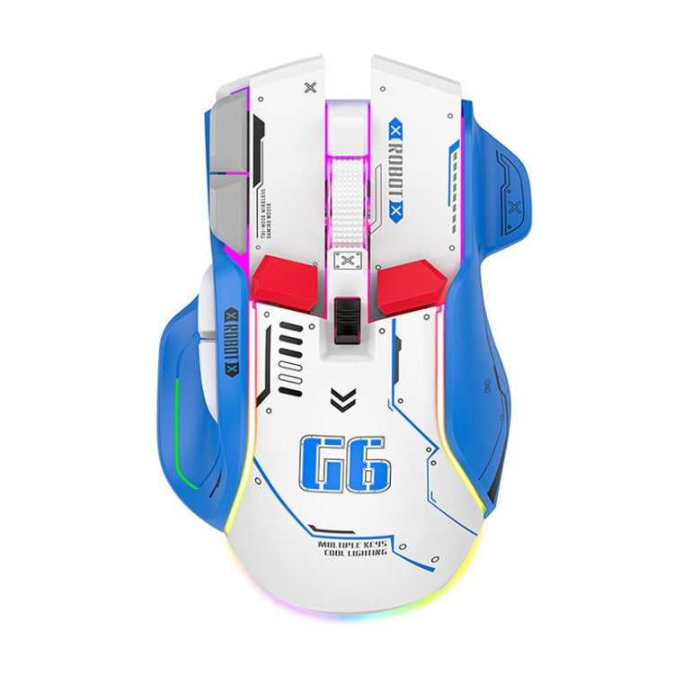 Mouse da gioco wireless HXSJ G6 10 tasti RGB 12800 DPI Tri-mode