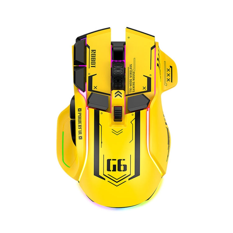 Mouse da gioco wireless HXSJ G6 10 tasti RGB 12800 DPI Tri-mode