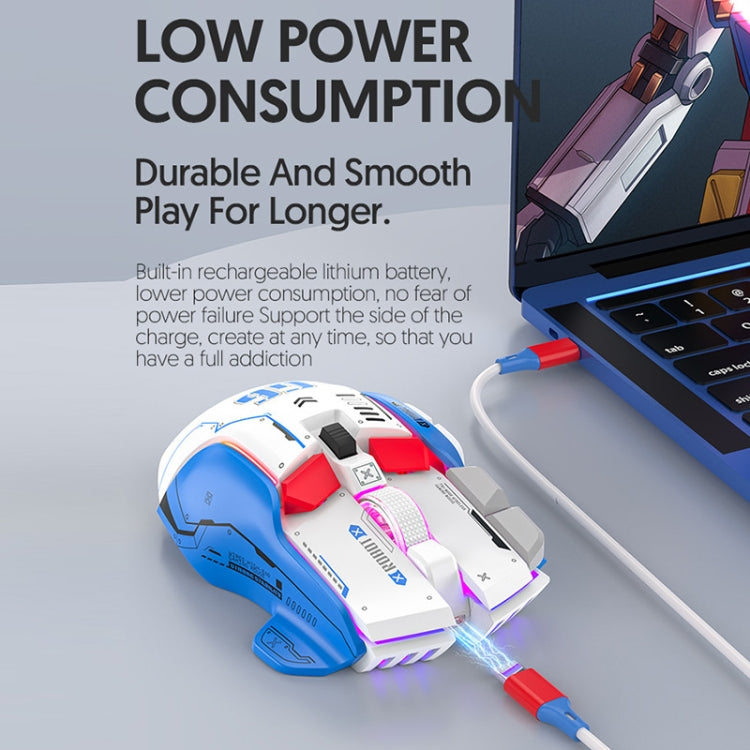 Mouse da gioco wireless HXSJ G6 10 tasti RGB 12800 DPI Tri-mode