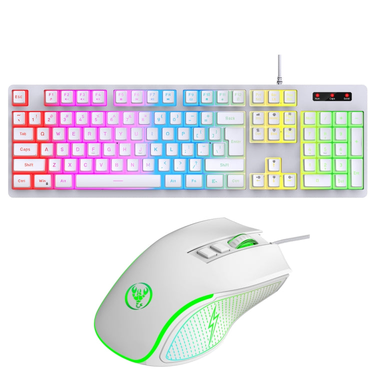 HXSJ L200+X100 set tastiera e mouse retroilluminati RGB cablati 104 copritasti Pudding + mouse 3600 DPI, L200+X100