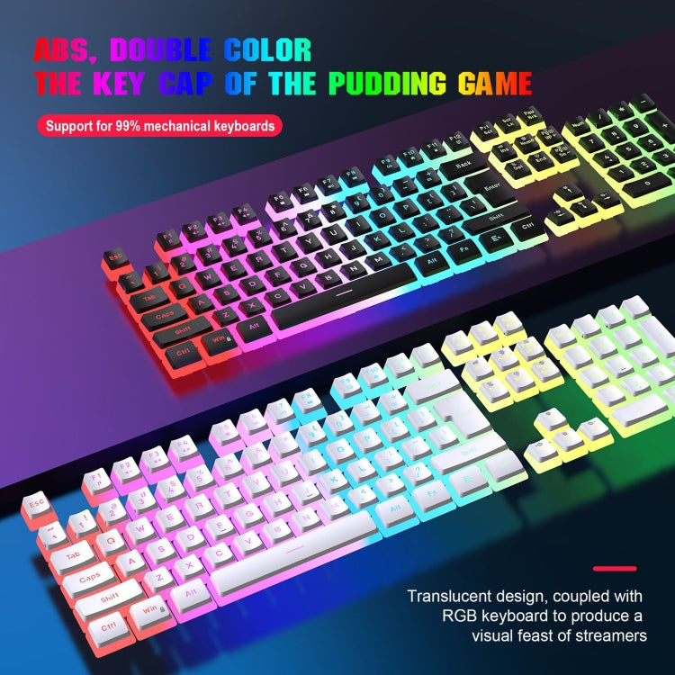 HXSJ L200+X100 set tastiera e mouse retroilluminati RGB cablati 104 copritasti Pudding + mouse 3600 DPI, L200+X100