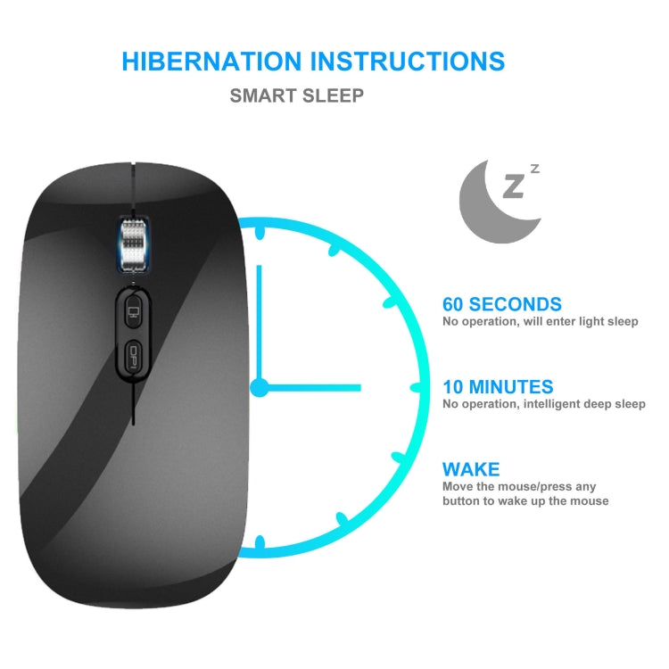 Mouse ricaricabile wireless HXSJ M103 1600 DPI 2,4 GHz, 2.4GHz Grey, 2.4GHz Silver