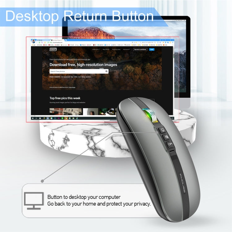 HXSJ M113 2400 DPI doppia modalità 2,4 GHz + mouse wireless Bluetooth 5.1