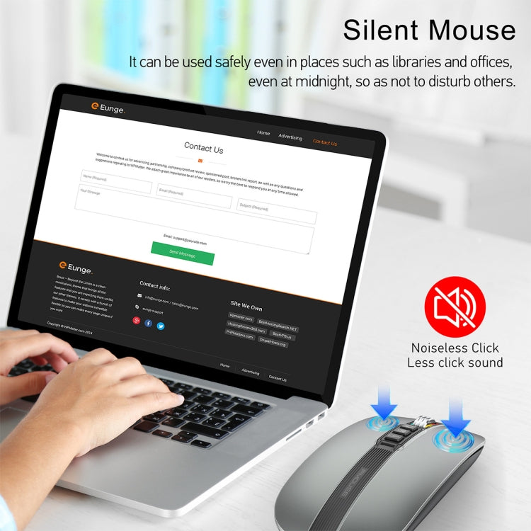 HXSJ M113 2400 DPI doppia modalità 2,4 GHz + mouse wireless Bluetooth 5.1