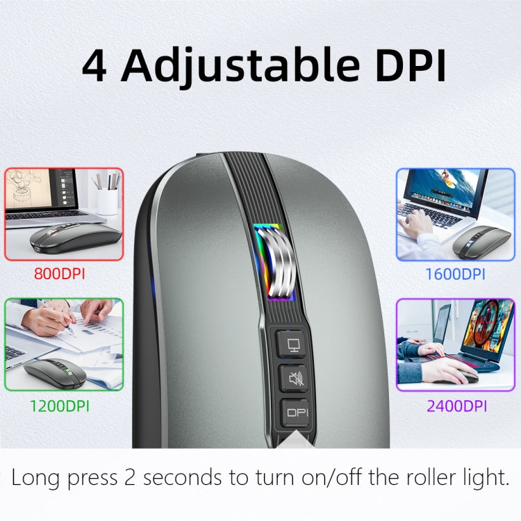 HXSJ M113 2400 DPI doppia modalità 2,4 GHz + mouse wireless Bluetooth 5.1