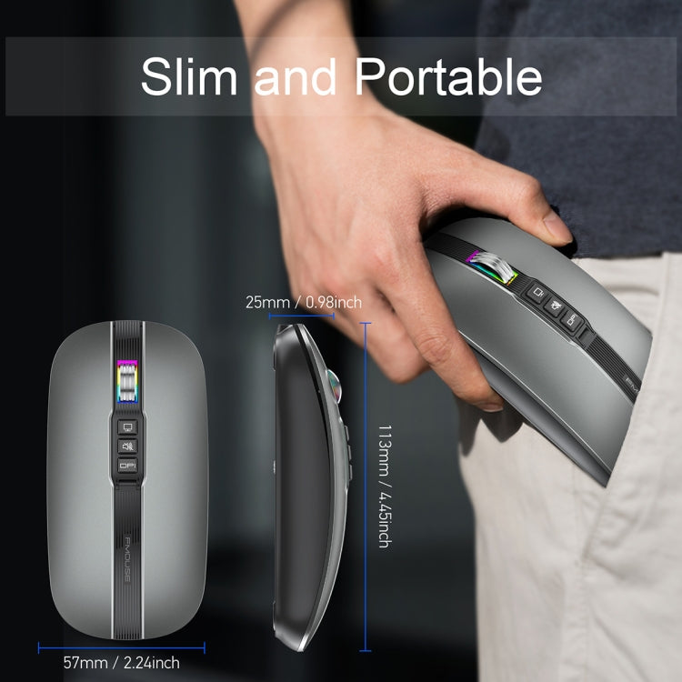 HXSJ M113 2400 DPI doppia modalità 2,4 GHz + mouse wireless Bluetooth 5.1