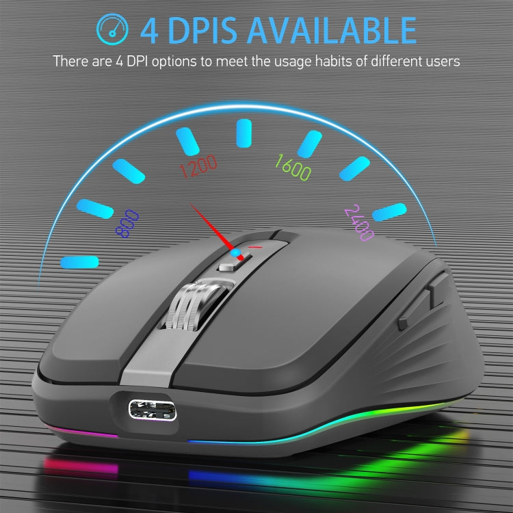 HXSJ M303 2400 DPI doppia modalità 2,4 GHz + mouse wireless Bluetooth 5.1
