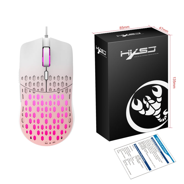 HXSJ S500 3600 DPI Mouse cablato luminoso colorato, lunghezza cavo: 1,5 m