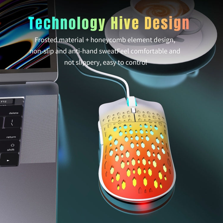 HXSJ S500 3600 DPI Mouse cablato luminoso colorato, lunghezza cavo: 1,5 m