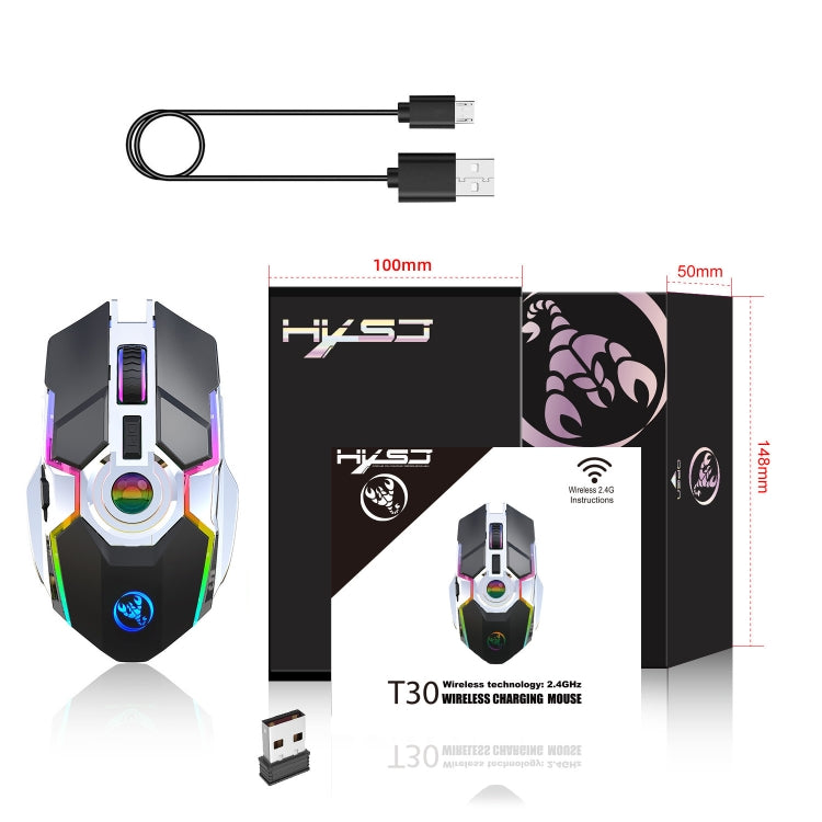 Mouse wireless HXSJ T30 2400 DPI RGB 2,4 GHz