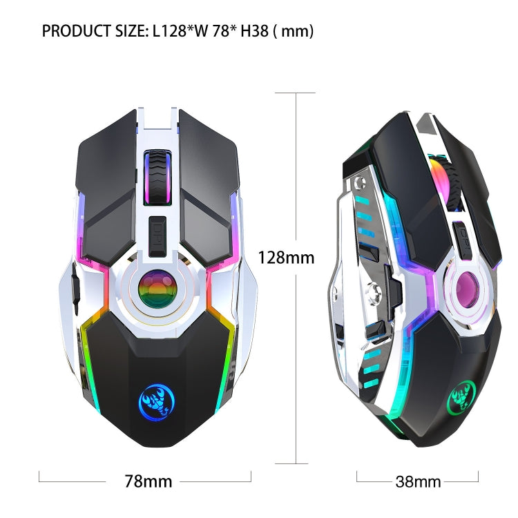 Mouse wireless HXSJ T30 2400 DPI RGB 2,4 GHz