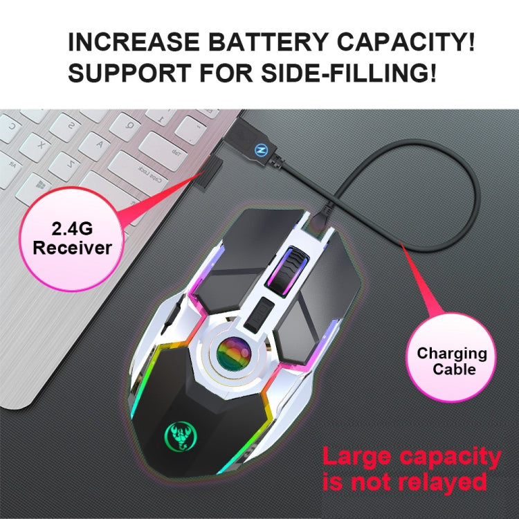 Mouse wireless HXSJ T30 2400 DPI RGB 2,4 GHz