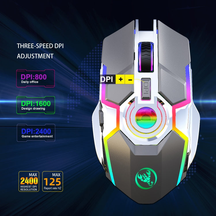 Mouse wireless HXSJ T30 2400 DPI RGB 2,4 GHz