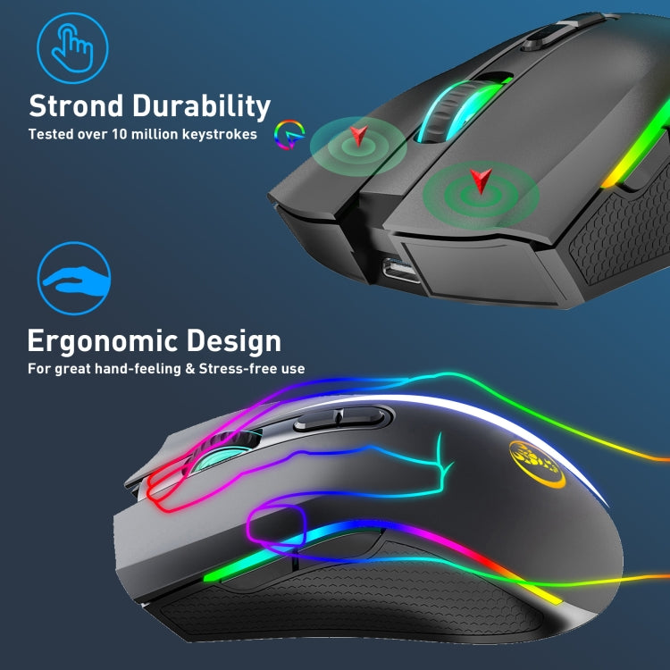 Mouse wireless HXSJ T69 4800 DPI RGB 2,4 GHz, T69