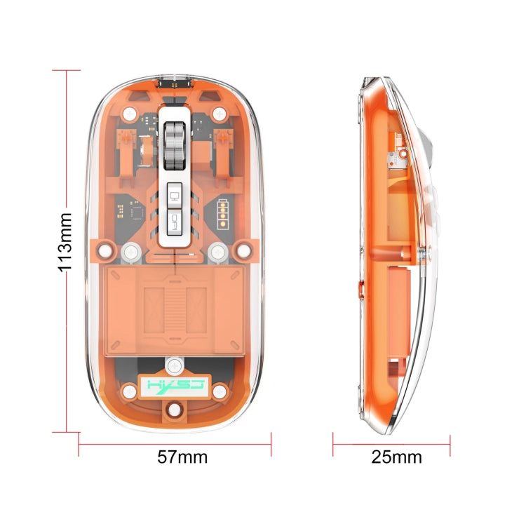 Mouse da gioco wireless a tre modalità con magnete trasparente HXSJ T900