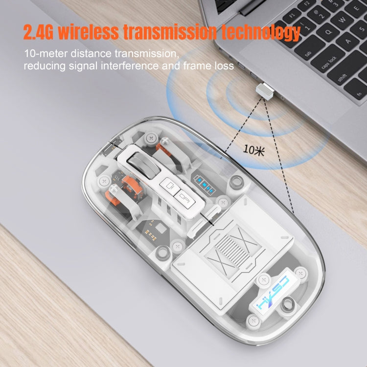 Mouse da gioco wireless a tre modalità con magnete trasparente HXSJ T900
