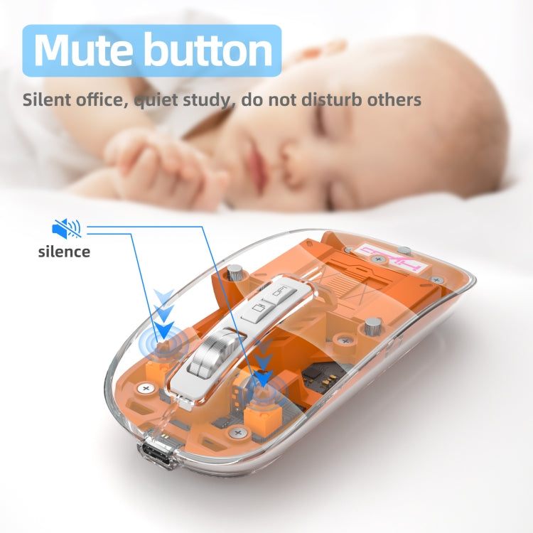 Mouse da gioco wireless a tre modalità con magnete trasparente HXSJ T900