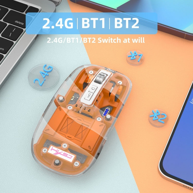 Mouse da gioco wireless a tre modalità con magnete trasparente HXSJ T900