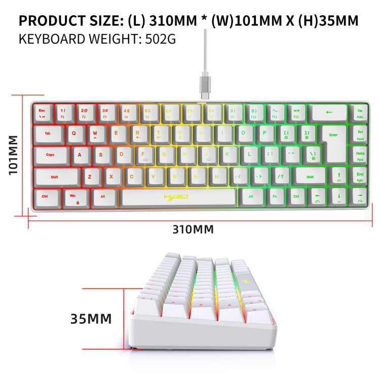 HXSJ V200 Tastiera meccanica retroilluminata RGB cablata 68 copritasti, lunghezza cavo: 1,7 m