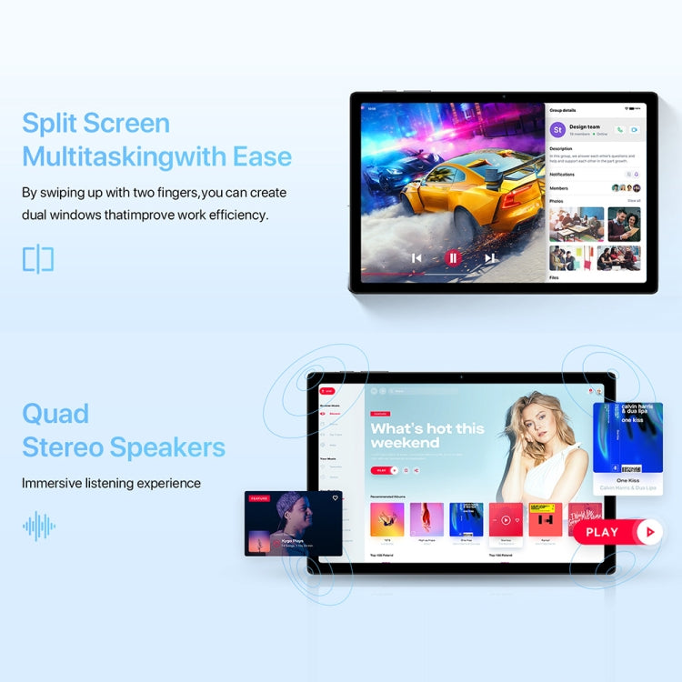 Tablet PC G20 4G LTE da 10,51 pollici, Android 12 Unisoc Tiger T616 Octa Core, supporto doppia SIM, 8GB+128GB