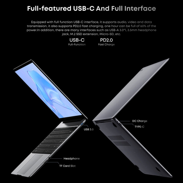 Laptop CHUWI CoreBook X da 14 pollici, Windows 11 Intel Core i3-1215U Hexa Core di dodicesima generazione, i3-1215U 16GB+512GB
