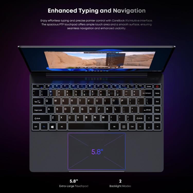 Laptop CHUWI CoreBook X da 14 pollici, Windows 11 Intel Core di dodicesima generazione i5-1235U Deca Core, i5-1235U 16GB+512GB