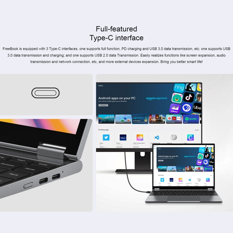 Laptop Yoga CHUWI FreeBook da 13,5 pollici, Windows 11 Intel Alder Lake-N N100 Quad Core, FreeBook 12GB+512GB