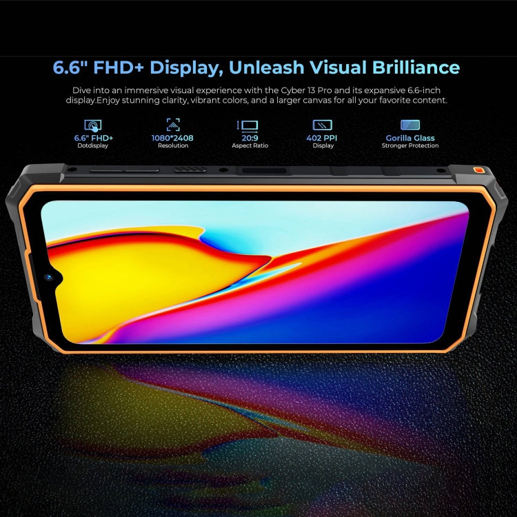 HOTWAV CYBER 13 Pro, telefono robusto IP68/IP69K, 10800mAh, Android 13 UNISOC T619 Octa Core da 6,6 pollici, Rete: 4G, NFC, OTG, 12GB+256GB