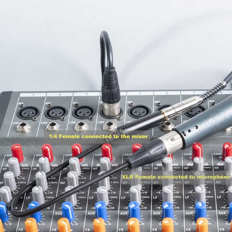 Cavo di conversione audio per microfono femmina da 0,3 m 6,35 mm femmina a XLR, 635K03-03