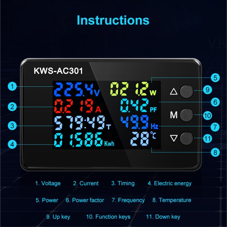 KWS-AC301-100A Voltmetro di corrente digitale CA 50-300 V con trasformatore di apertura, KWS-AC301-100A with Opening Transformer