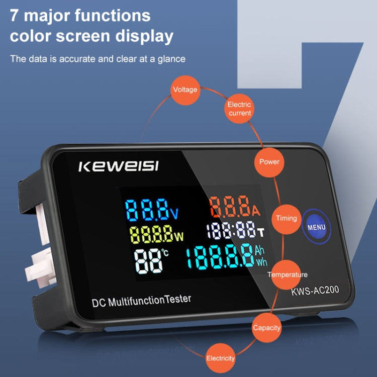 KWS-DC200-50A Orologio corrente di tensione con display digitale 8-120 V CC con shunt, KWS-DC200-50A