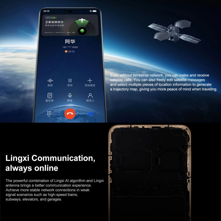 HUAWEI Mate 60 Pro, Identificazione delle impronte digitali sullo schermo, HarmonyOS 4.0 Kirin 9000S Octa Core da 6,69 pollici fino a 2,62 GHz, NFC, OTG, Non supporta Google Play, 12GB+512GB, 12GB+1TB