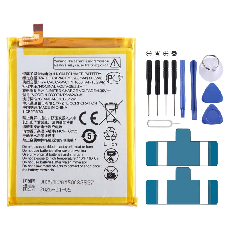 Sostituzione della batteria, For ZTE Vodafone Smart V8 VFD710, For ZTE Blade A71 2021 / Voyage 10, For ZTE 30 Pro / S30 SE 8030N, For ZTE Blade A7S A7 2020, For ZTE Blade A6 Max A0605, For ZTE Blade V8 Mini BV0850 V0850, For ZTE Axon 7 Max 3D C2017