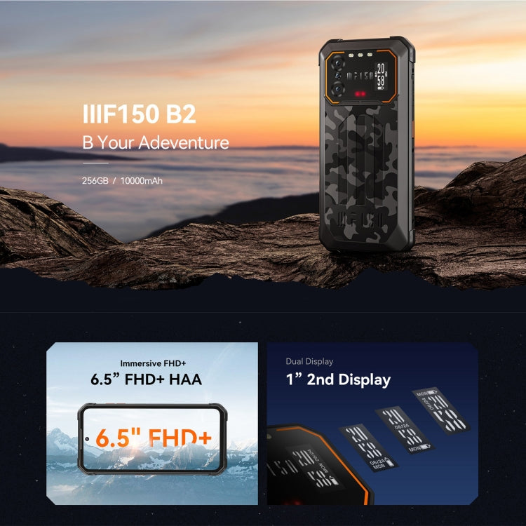 IIF150 B2, IP68/69K / MIL-STD-810H, impronta digitale laterale, visione notturna, Android 13 UMS9230 Octa Core da 6,5 pollici, rete: 4G, NFC, OTG, 6GB+256GB