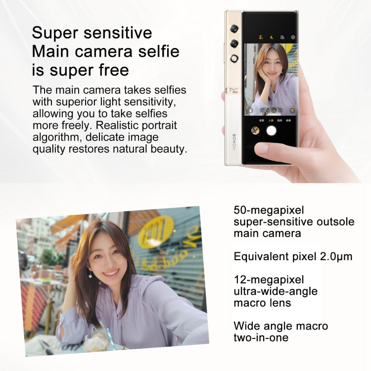Honor V Purse 5G, impronta digitale laterale, 7,71 pollici + 6,45 pollici MagicOS 7.2 Qualcomm Snapdragon 778G Octa Core, rete: 5G, OTG, NFC, non supporta Google Play, 16GB+256GB, 16GB+512GB