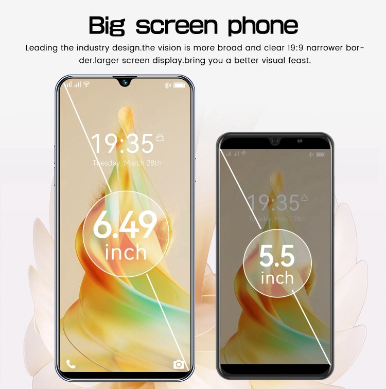 Reno8 Pro / B55, schermo da 6,49 pollici, identificazione facciale, Android 8.1 MTK6580A Quad Core, rete: 3G, OTG, doppia SIM, Reno8 Pro / B55 2GB+16GB