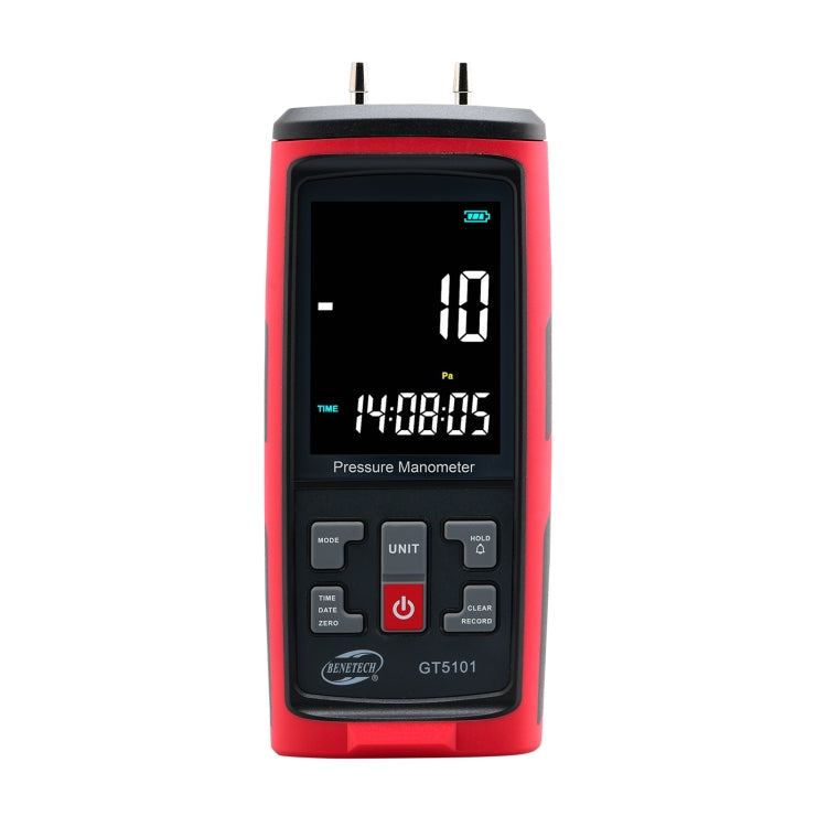 Misuratore di pressione differenziale con display LCD BENETECH GT5101, 1KPa, 2KPa, 4KPa, 10KPa, 40KPa, 50KPa, 125Pa, 250Pa, 100KPa