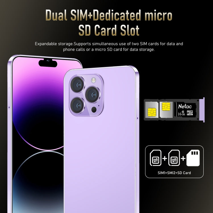 i15 Pro Max / N85, schermo da 6,1 pollici, identificazione facciale, Android 8.1 MTK6580A Quad Core, rete: 3G, doppia SIM, i15 Pro Max / N85 1GB+16GB, 1GB+16GB